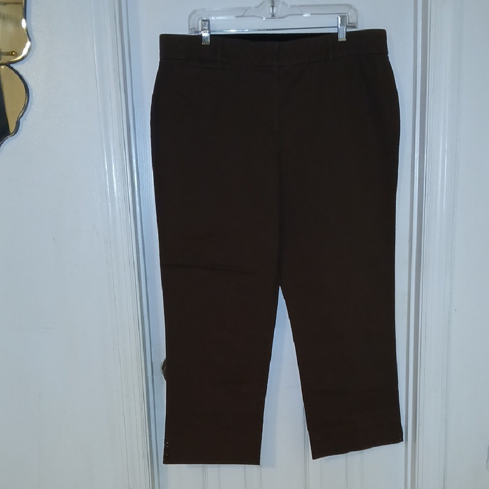 Sag Harbor Chocolate Brown Straight-Leg Pants